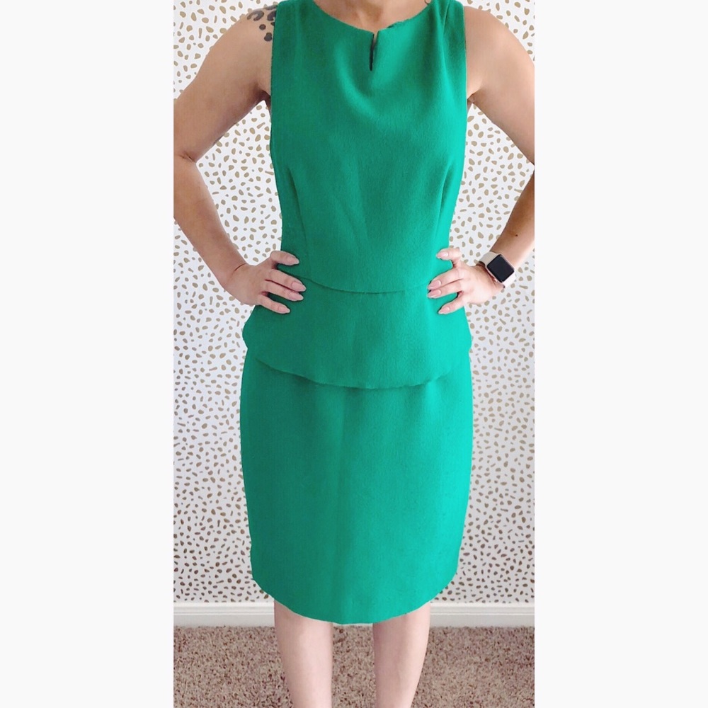 The Limited Kelly Green Peplum Sheath Dress.